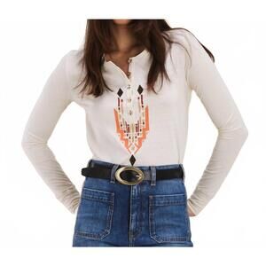 NEW FORTELA embroidered cotton long sleeve t-shirt in milk